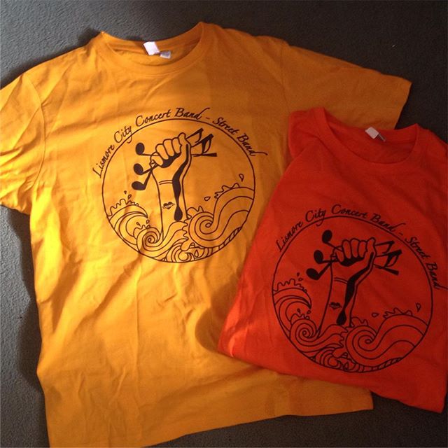 Lismore City Concert Band shirts designed by yours truly 